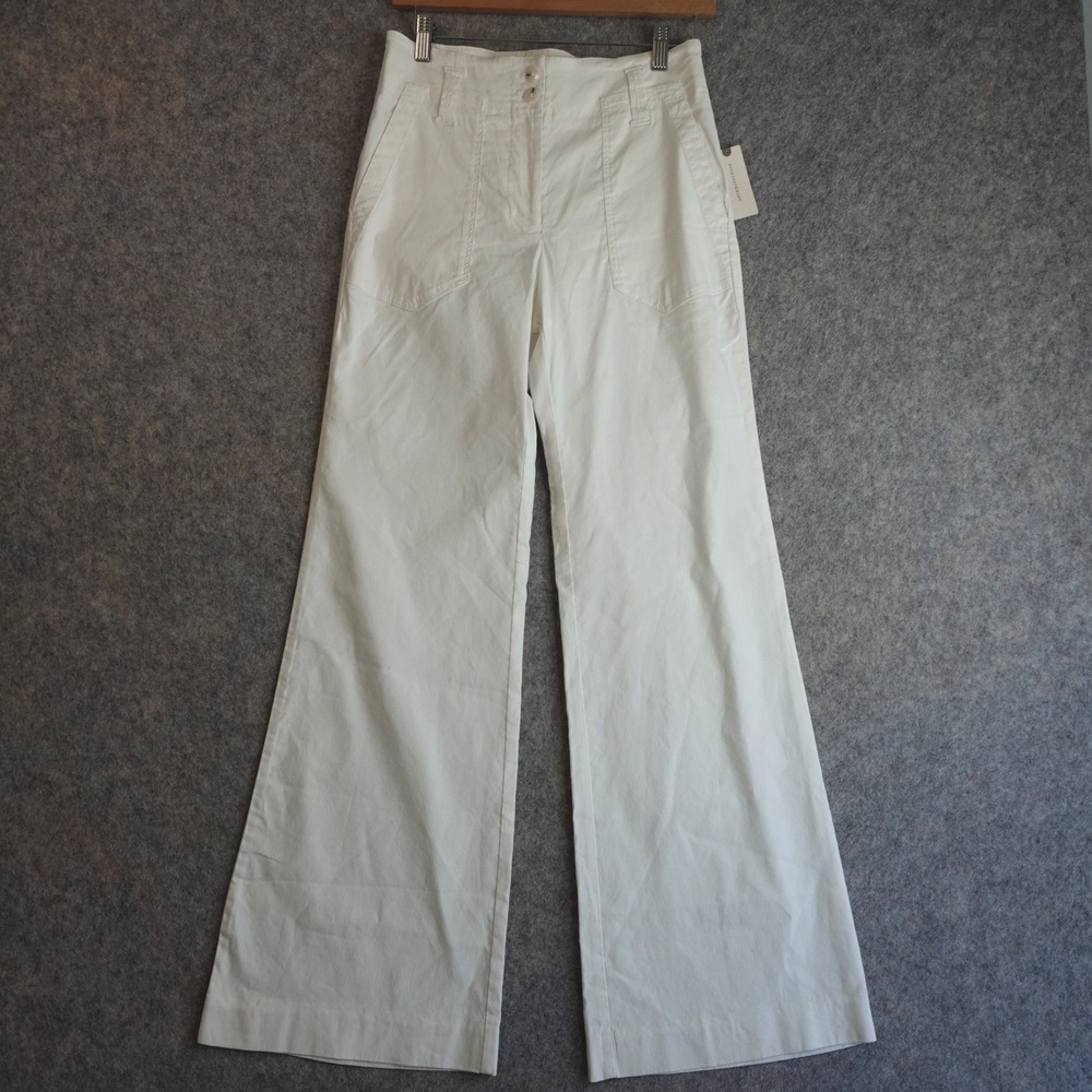 Maeve Anthropologie The Naomi Wide Leg Pants Womens 4 White Linen Stretch NWT - Picture 2 of 13